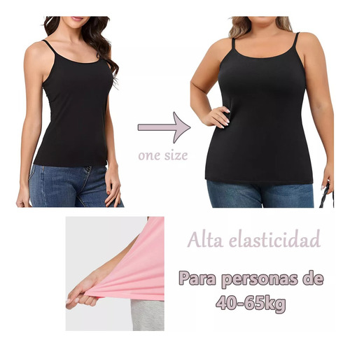 Set 4 Blusas Basicas Lycra Tirantes Dama Unitalla Casual Top