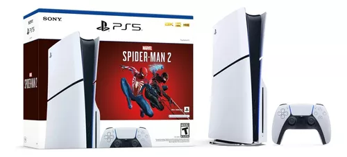 Consola Ps5 Slim Bundle Spiderman 2 + Mando Ps5 Blanco