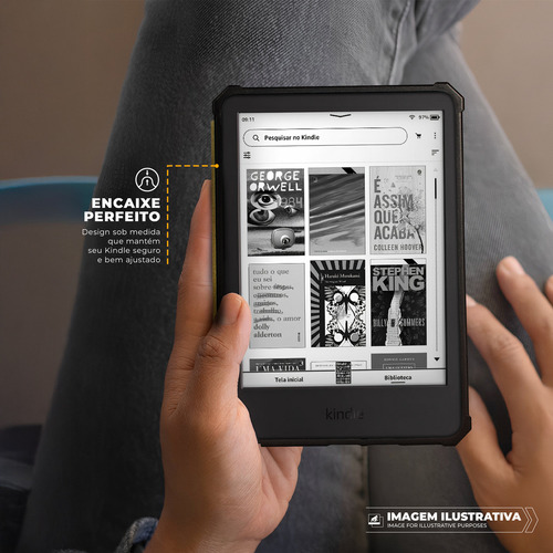 Capa Office Resistente À Água Com Alça Ergonômica Para Kindle 6'' 2022 (11ª Geração) / Novo Kindle 6'' 2024 Gshield