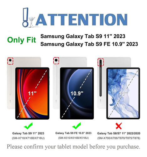 Funda Teclado Táctil Samsung Galaxy Tab S9 Fe 2023 10.9 Color