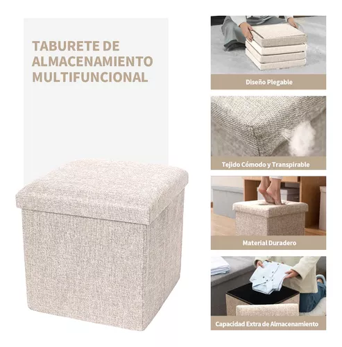  Taburete de almacenamiento, cubo de almacenamiento, plegable/ almacenamiento reposapiés, asiento cuadrado de almacenamiento, cofre de  juguete, taburete acolchado, muebles, taburete de almacenamiento para  niños, taburete de almacenamiento