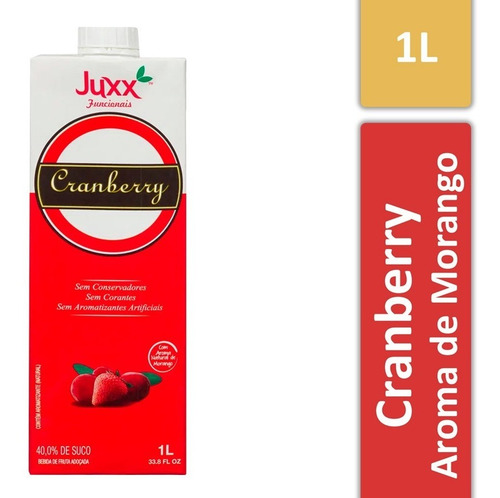Imagem 4 de 8 de Suco Funcional Cranberry E Morango Com Açúcar Juxx 1l
