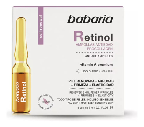 Babaria - Set Antiarrugas Retinol - Ampollas+serum+crema Todo Tipo De Piel Día/noche