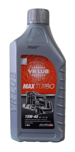 Óleo Vr Lub - Max Turbo  15w-40 Api- Ci 4/sl 1l