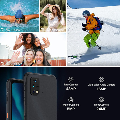 Umidigi Celular Umidigi Bison 2 Pro Rugged Smartphones Teléfonos Inteligentes Resistentes Desbloqueados, 8gb + 256gb 6.5 Pulgadas Fhd + 6150 Mah