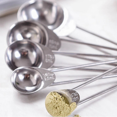 Imagen 4 de 6 de Cucharas Medidoras Cocina Repostería 5 Pz Acero Inoxidable