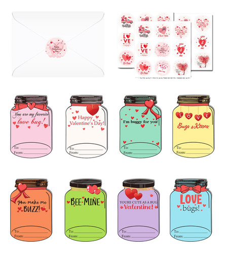 24 Tarjetas De Valentín Tarjetas De Valentín Con Sobre