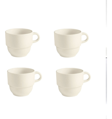 Pocillo Taza Para Cafe Tintero En Porcelana Nevada Pack X4