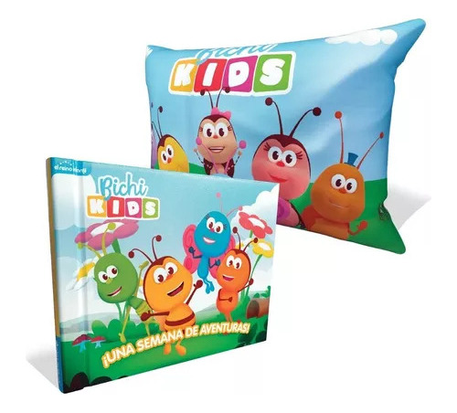 Libro + Almohada Infantil Bichi Kids Reino Infantil A Color