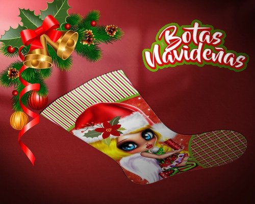 Diseños Para Estampar Sublimar Botas Navideñas M200