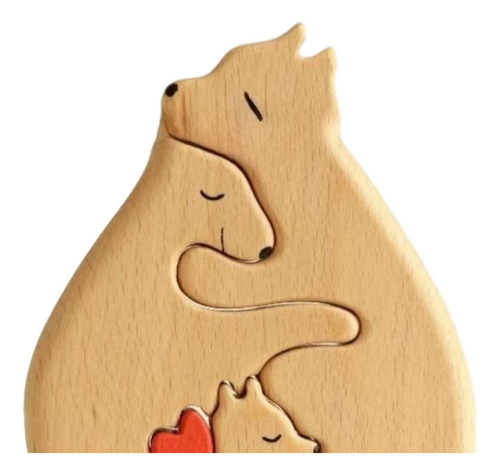 Rompecabezas De Arte De Madera De La Familia De Osos, 3 Osos