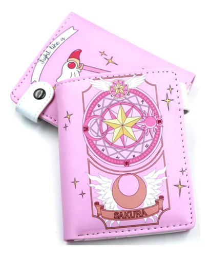 Cartera Compacta De Anime Sakura Kawai Con Monedero