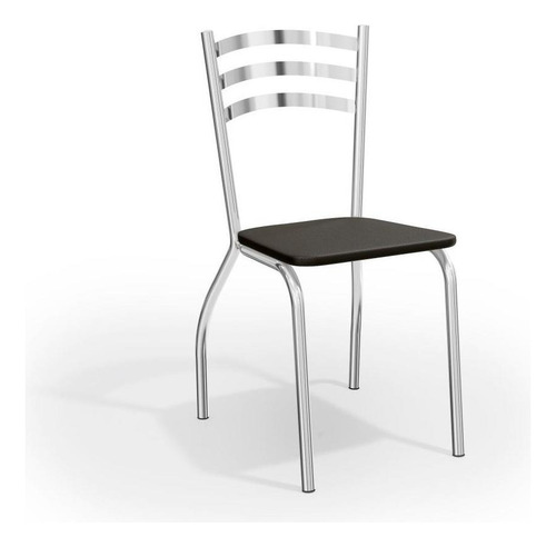 Kit Conjunto Mesa Quadrada 4 Cadeiras Jantar Cozinha Preto