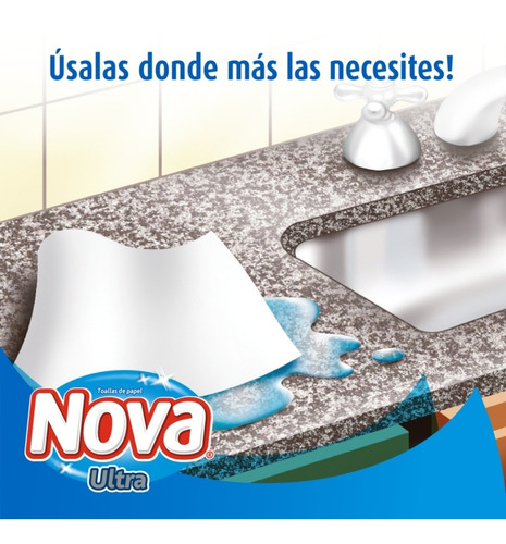 Imagen 5 de 7 de Toalla De Papel Nova Ultra Mega Rollo 2 Un 30 Mt