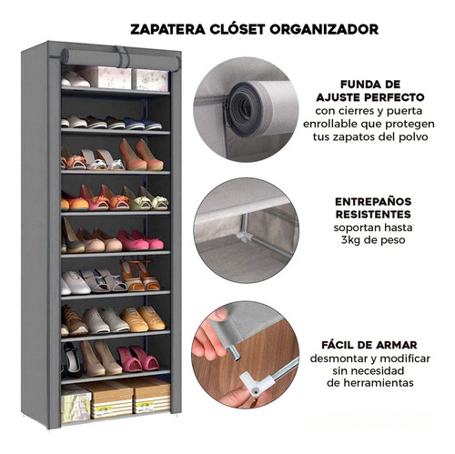 Mueble Zapatera Armario Organizador Repisa Armable Multiusos