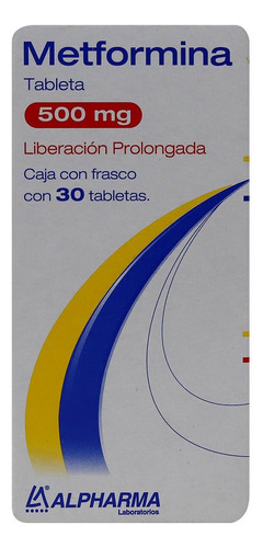 Metformina (alpharma) Caja Con Frasco C/30 Tabs. L.p. 500 Mg
