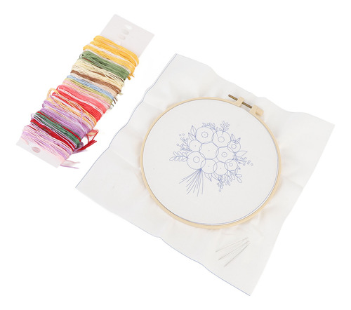 Kit De Inicio Con Aros Para Bordar E Hilos De Colores Con Fo