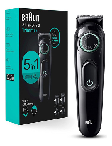 Afeitadora Braun Multiusos Barba Peluquera Nariz Lavable 