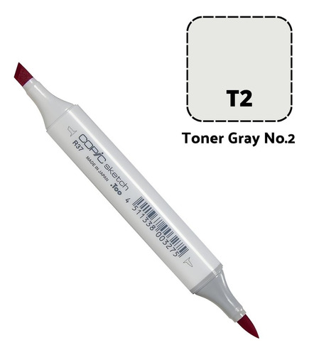 Marcador Copic Sketch Ponta Dupla Cor Toner Gray Cor T2 Toner Gray 2