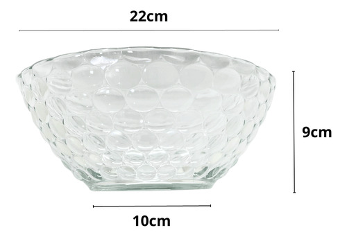 Tigela Com Textura Bowl De Vidro Saladeira Grande Cor Transparente