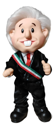 Muñeco Amlito Presidente Con Sonido Y Credencial Pvc