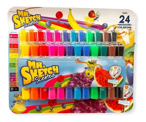 Marcadores  Con Aroma  Frutales Set 24 Pzs Mr Sketch