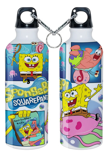 Botella De Agua Deportiva Bob Esponja 750ml Printconttent Azul Claro