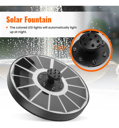 Fuente Solar, Fuentes Solares Flotantes Para Baño De Pájaros