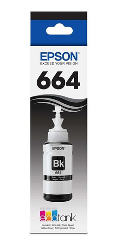 Botella De Tinta Original Epson T664 Negro T664120 Ecotank