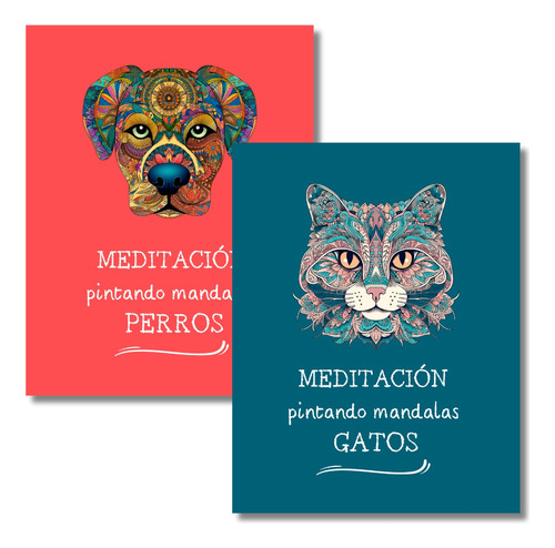 Set 2 Libros Para Colorear Mandalas  + 12 Lápices De Colores