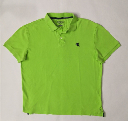 Playera Express Tipo Polo, Color Verde Limón En L