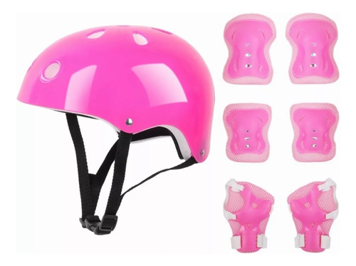 Casco Rodilleras, Coderas Y Cubre Manos Para Niños 