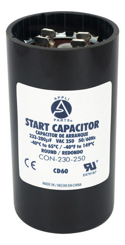 Appli Parts Condensador Capacitor Arranque 233-280 Mfd (micr