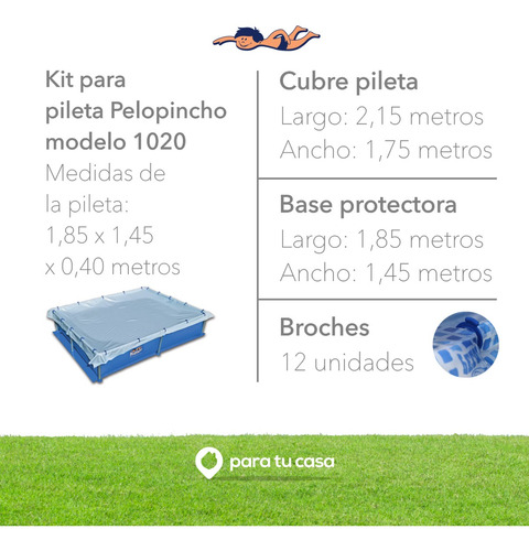 Cubre Pileta Cobertor Y Base Protectora 1020 Pelopincho Ct