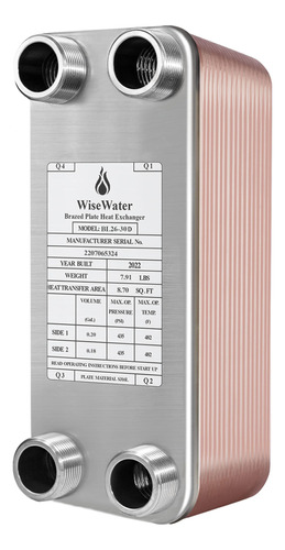 Intercambiador Calor Placa 4 X 12  30 Plato Agua Soldada