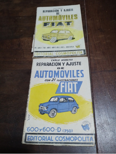 Dos Antiguos Libros Catálogos De Reparación Fiat 600 750 800