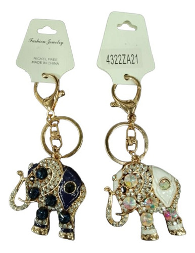 Llavero Strass Con Moqueton Elefante Za21