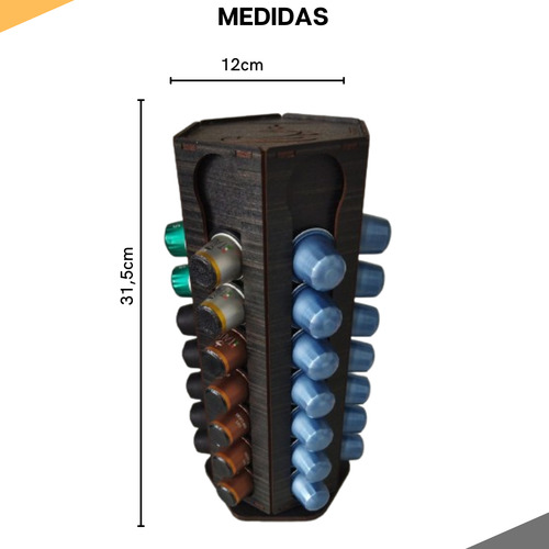 Suporte Organizador Cápsulas Café Nespresso Giratório Cor Preto