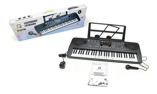 Imagen 3 de 10 de Organo Teclado Con 61 Teclas Musical Lcd Microfono Y Atril