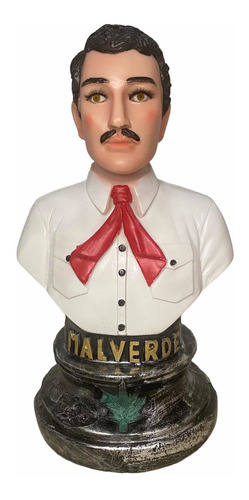 Imagen De Busto Figura Jesus Malverde Fina Resina 28 Cm