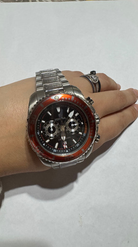 Reloj Usado Festina Modelo F16564/8 Original Impecable Negro Y Naranja Negro Negro (Usado)