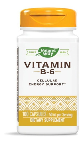 Vitamina B6 Como Piridoxina 100 Cápsulas 50 Mg