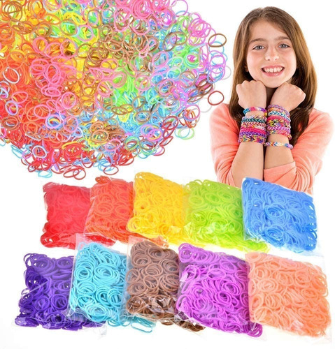 43 Gomitas Para Hacer Pulseras Loom Bands Souvenir Niña X 40