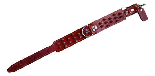 Collar Para Perro De Alta Calidad En Piel Color Rojo Tamaño Del Collar S