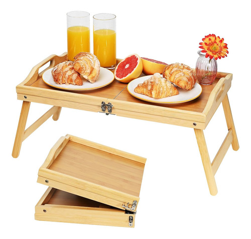 Bandeja De Cama De Bambú,bandeja Plegable Para Mesa De Cama 