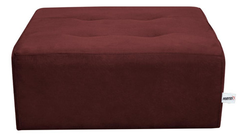 Puff Decorativo Com Pés Com Alumínio Nero Veludo Matrix Cor Veludo Vinho Marinho