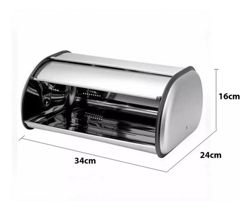 Porta Pão Em Aço Inox Brilho Ideal P/ Manter Quente Crocante Cor Prateado