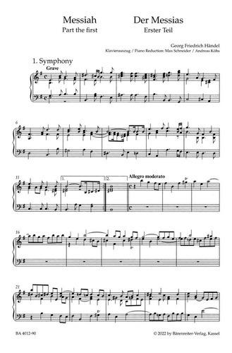 G.f. Handel: Messiah Oratorio In Three Parts Hwv 56.