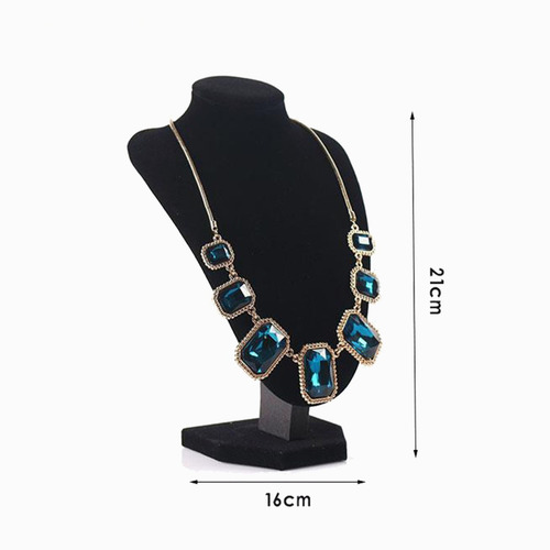 Imagen 3 de 6 de Exhibidor Mostrario Cuello Alargado Grande Terciopelo Negro