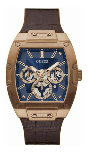 Guess Reloj Analógico Para Hombre Marrón Silicona